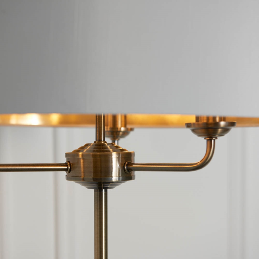 Endon 98935 - Лампион HIGHCLERE 3xE14/40W/230V бял/месинг Ø 47 cm