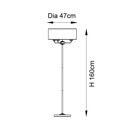 Endon 98935 - Лампион HIGHCLERE 3xE14/40W/230V бял/месинг Ø 47 cm