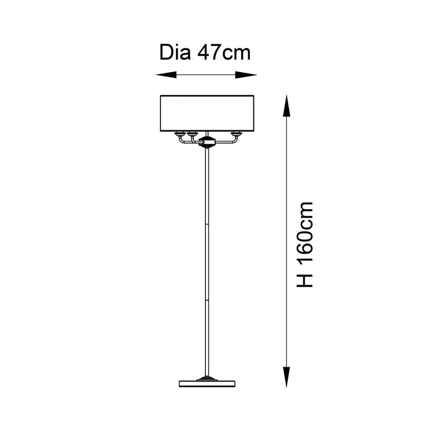 Endon 98935 - Лампион HIGHCLERE 3xE14/40W/230V бял/месинг Ø 47 cm