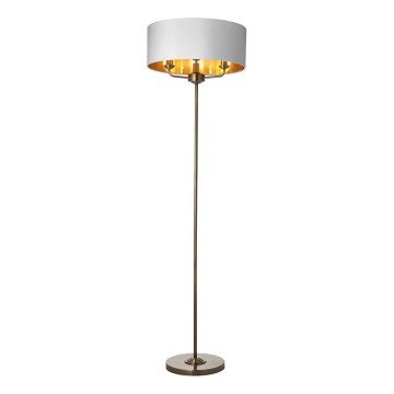Endon 98935 - Лампион HIGHCLERE 3xE14/40W/230V бял/месинг Ø 47 cm