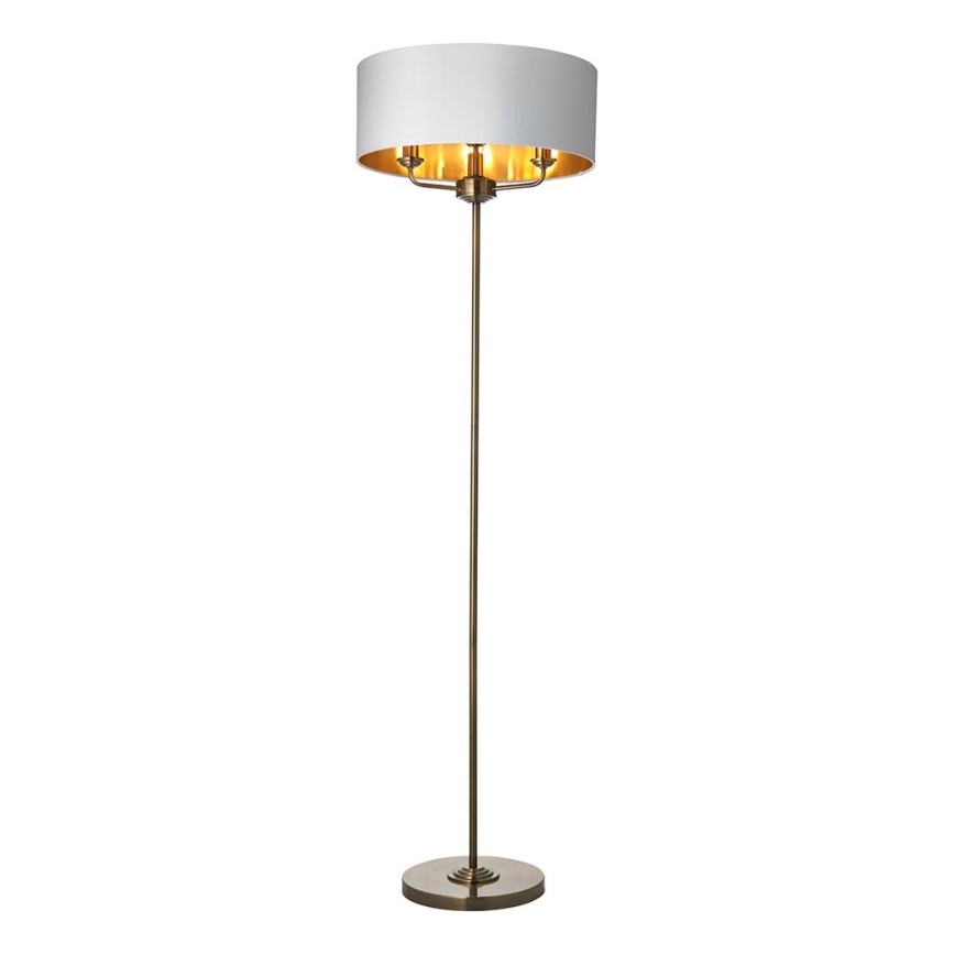 Endon 98935 - Лампион HIGHCLERE 3xE14/40W/230V бял/месинг Ø 47 cm