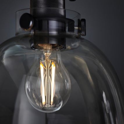 Endon 99106 - Плафон URBAN 1xE27/10W/230V черен/прозрачен