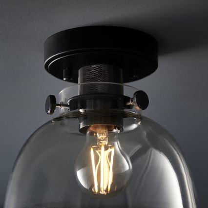 Endon 99106 - Плафон URBAN 1xE27/10W/230V черен/прозрачен