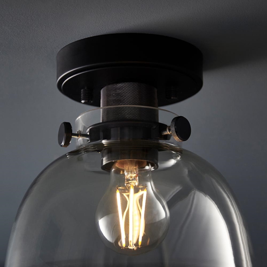 Endon 99106 - Плафон URBAN 1xE27/10W/230V черен/прозрачен