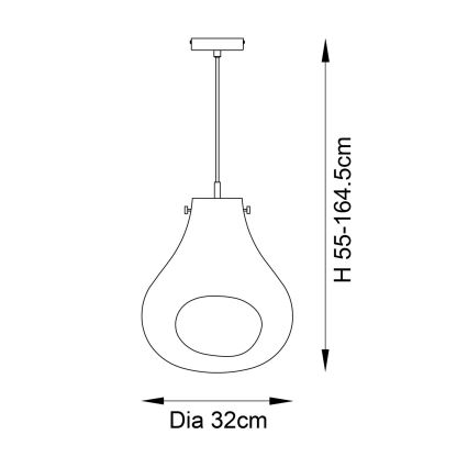 Endon 99788 - Полилей на кабел EUROPA 1xE27/10W/230V опушено черно