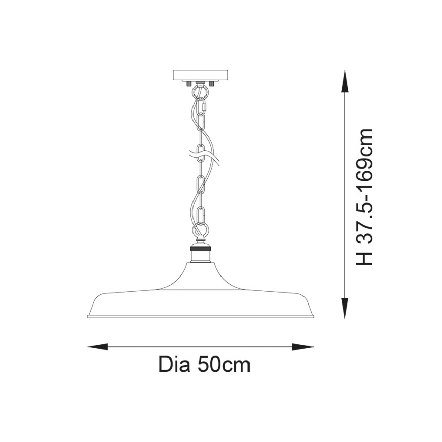 Endon 99998 - Полилей с верига SABIAN 1xE27/10W/230V черен/златен