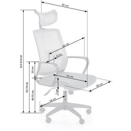 Офисен ергономичен стол ARSEN сив