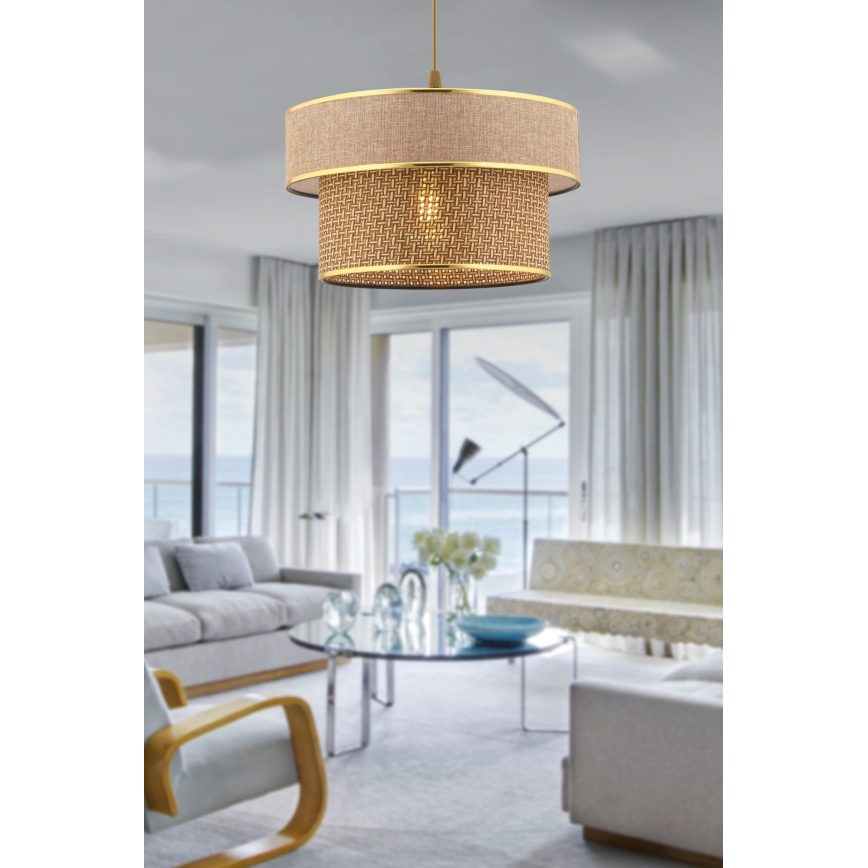 ERO окачена лампа 1xE27/60W/230V кафяво/златно