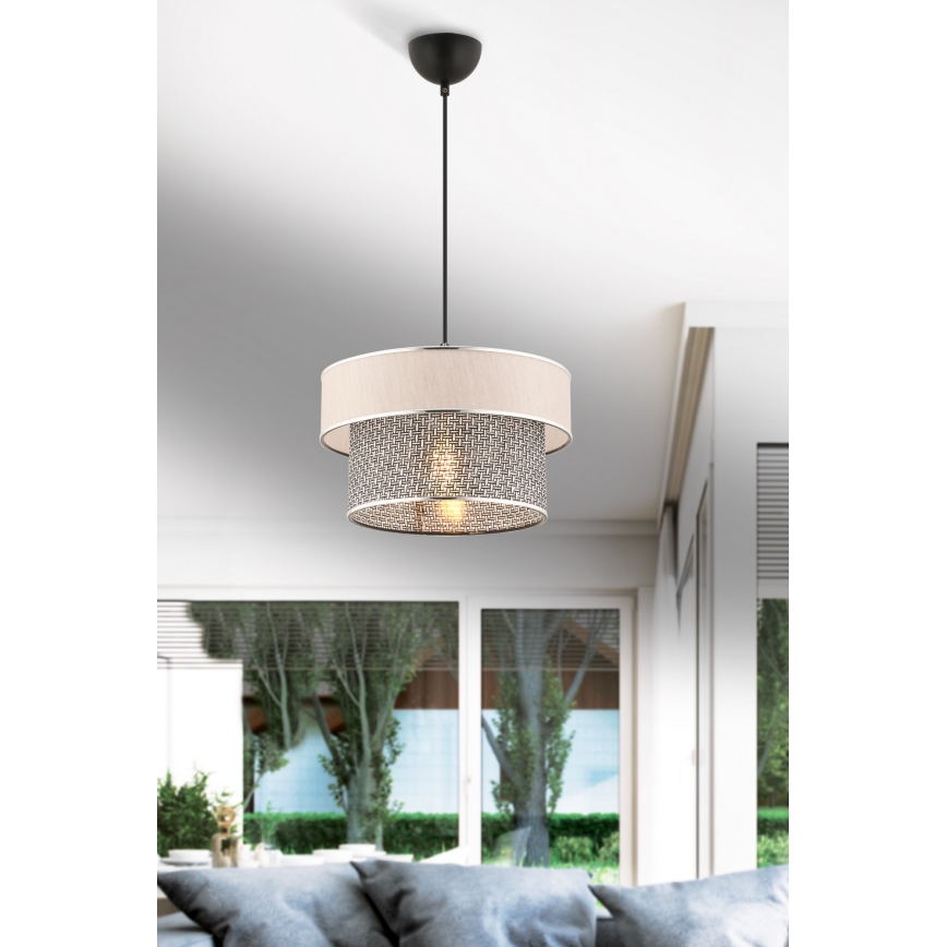 ERO окачена лампа 1xE27/60W/230V крем/сиво