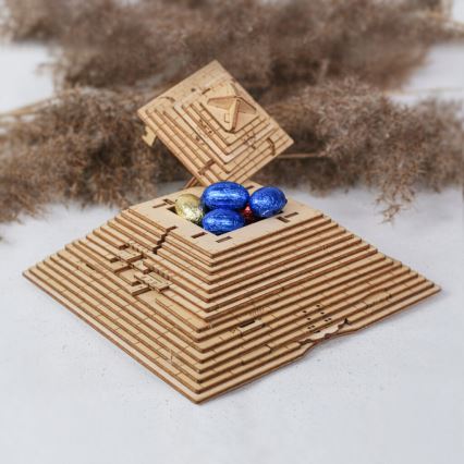 EscapeWelt - 3D дървен механичен пъзел Пирамида