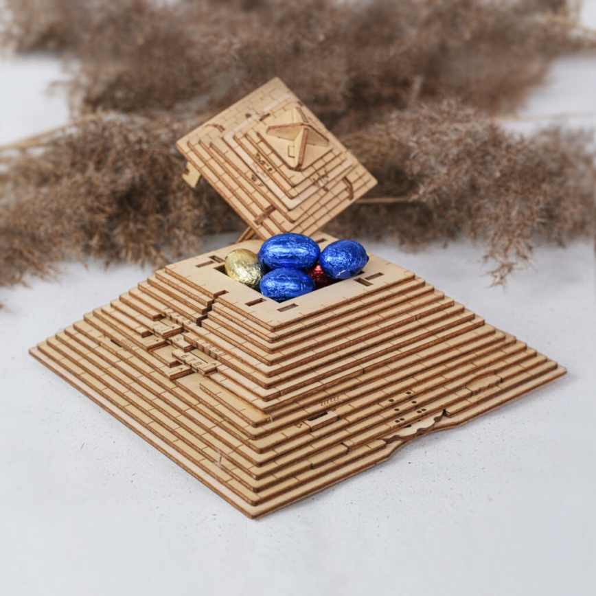 EscapeWelt - 3D дървен механичен пъзел Пирамида