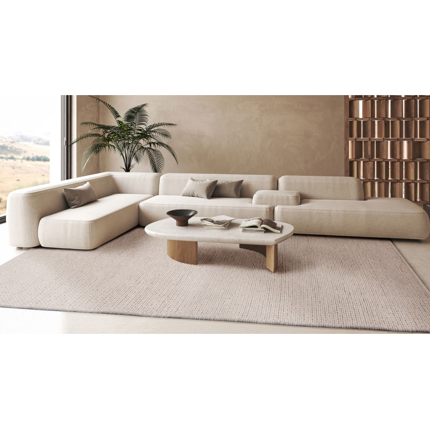 Естествен килим FIR WOOL 200x300 см 2600 g/m2 кремав