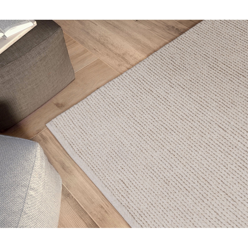 Естествен килим FIR WOOL 200x300 см 2600 g/m2 кремав