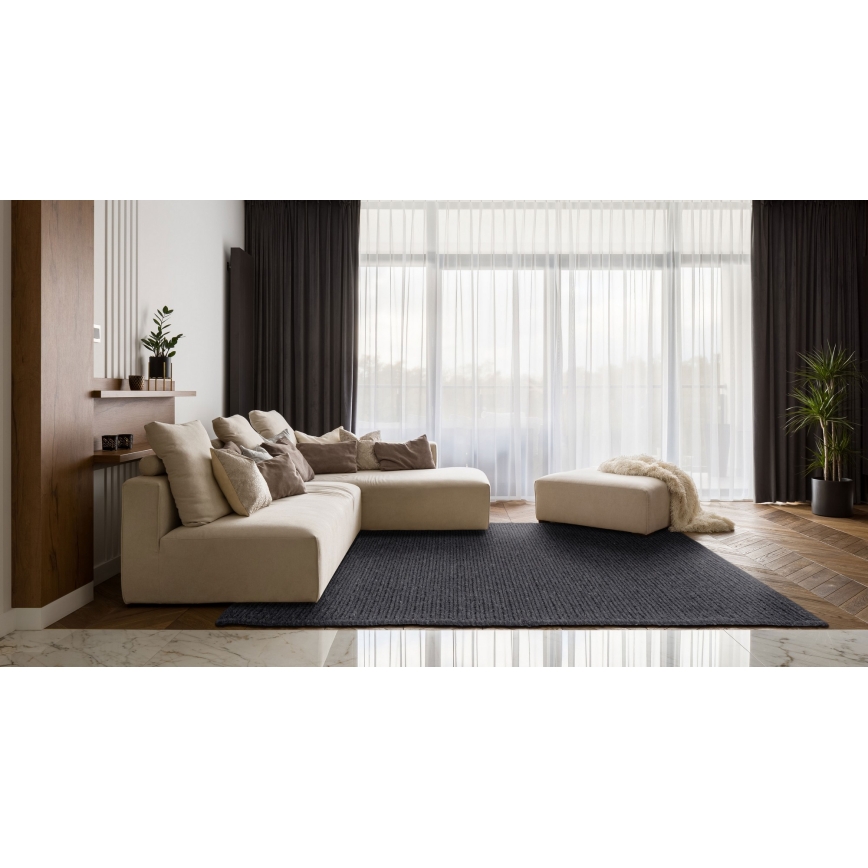 Естествен килим FIR WOOL 70x140 cm 2600 g/m2 антрацит
