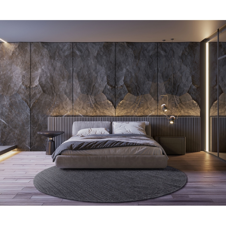 Естествен кръгъл килим FIR WOOL 160 см, 2600 г/м², антрацит