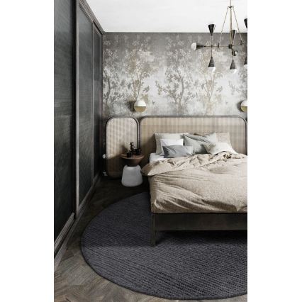 Естествен кръгъл килим FIR WOOL 160 см, 2600 г/м², антрацит
