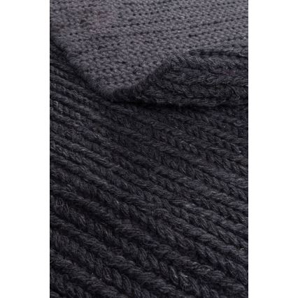 Естествен кръгъл килим FIR WOOL 160 см, 2600 г/м², антрацит