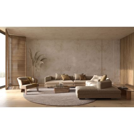 Естествен кръгъл килим FIR WOOL 160 см 2600 г/м² бежов