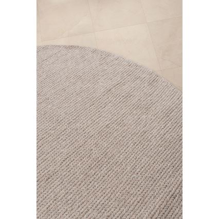 Естествен кръгъл килим FIR WOOL 160 см 2600 г/м² бежов