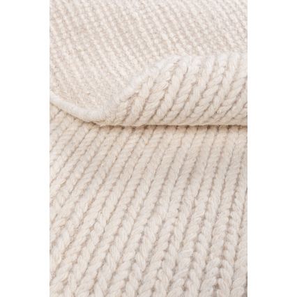 Естествен кръгъл килим FIR WOOL, 160 см, 2600 g/m², кремав