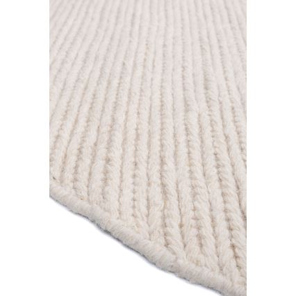 Естествен кръгъл килим FIR WOOL, 160 см, 2600 g/m², кремав