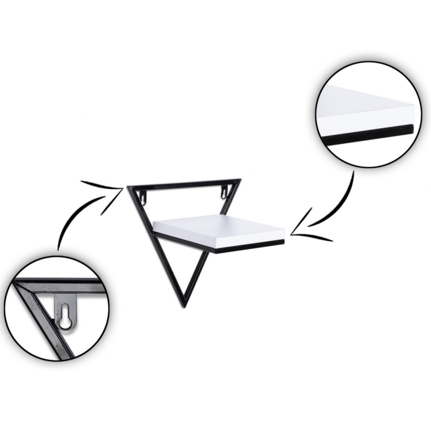 Етажерка 20x20 см черна/бяла