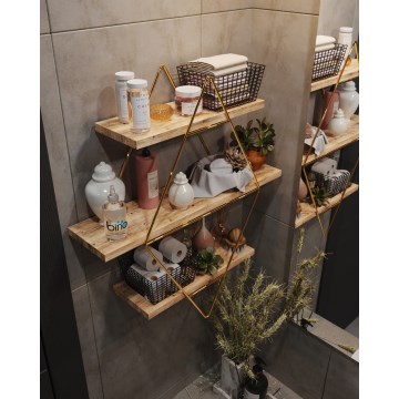 Етажерка 70x60 см златист/кафяв