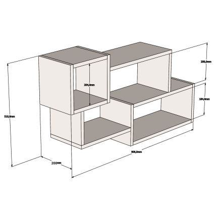 Етажерка AFRO 51x90,6 cм бяла/кафява