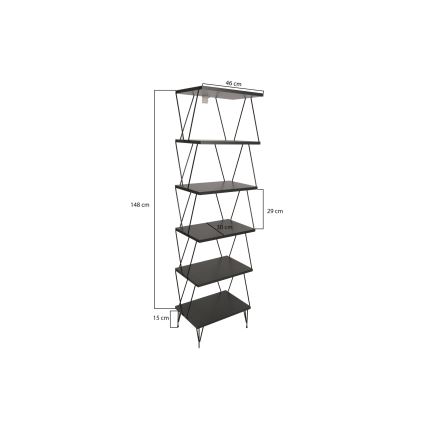 Етажерка BALABAN 165x48 cм антрацит/черна