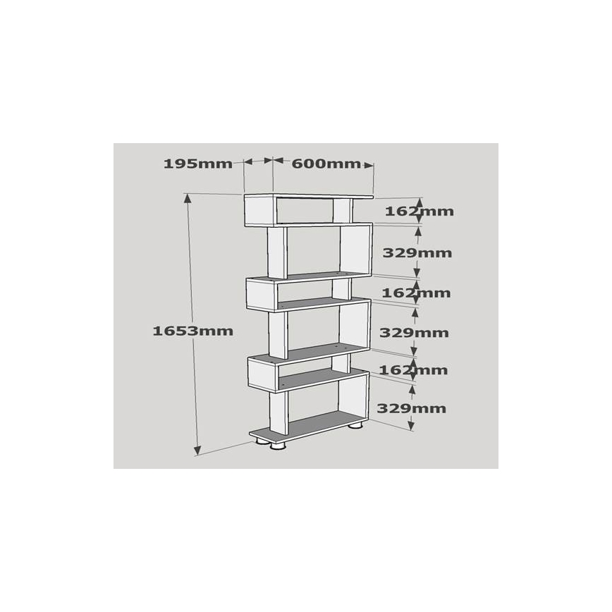 Етажерка BLOK 165x60 cм бяла