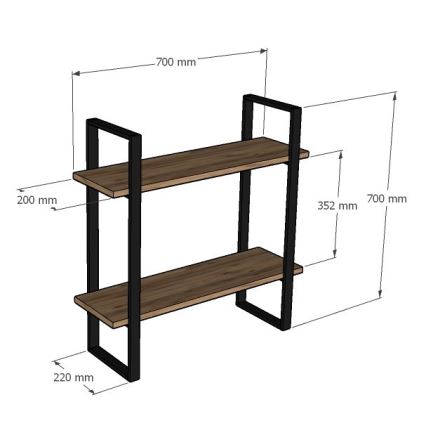 Етажерка BUBA 70x70 cм кафява/антрацит