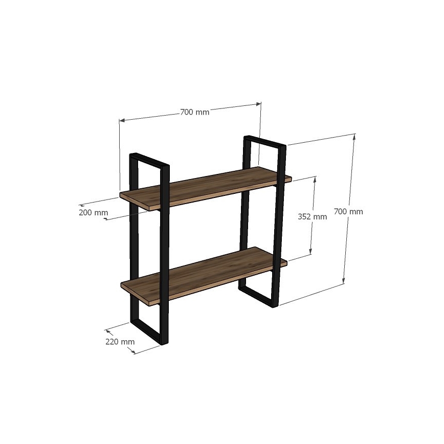 Етажерка BUBA 70x70 cм кафява/антрацит
