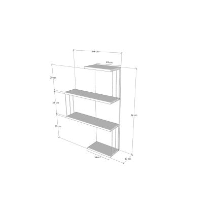 Етажерка CAMBEL 96x64 cм бяла/антрацит