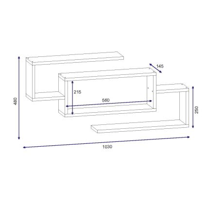 Етажерка JANISON 48x103 cм бяла