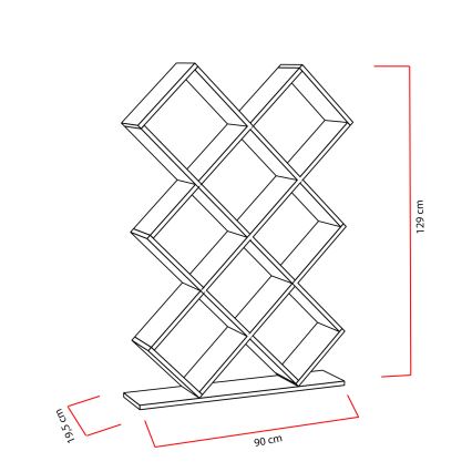 Етажерка KUMSAL 129x90 cм червена