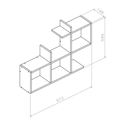 Етажерка LAGOMOOD 59,6x97,2 cм бяла/бежова