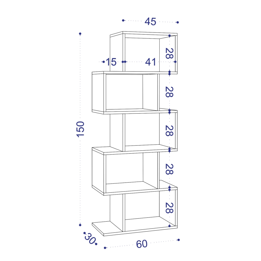 Етажерка MERIC 15x60 cм бяла