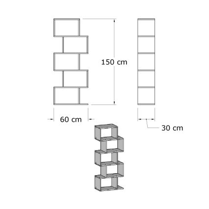 Етажерка MERIC 15x60 cм бяла