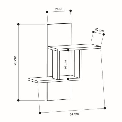 Етажерка MILL 70x64 cм антрацит