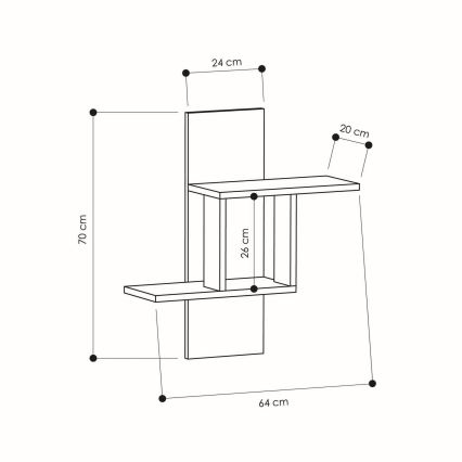 Етажерка MILL 70x64 cм бяла