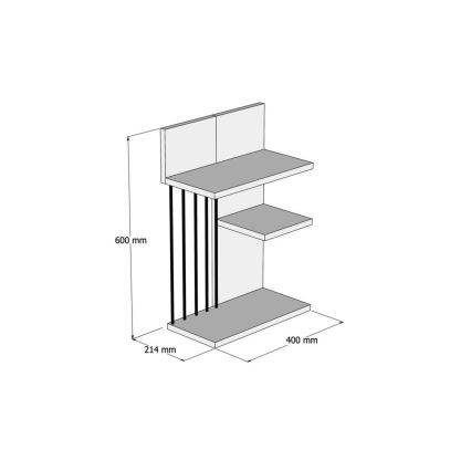 Етажерка NEZMA 60x40 cм бяла/кафява/черна