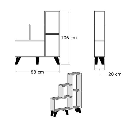 Етажерка NISA 106x88 cм бяла