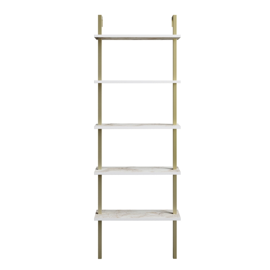 Етажерка PIANTE 174x60 cм златиста/бяла