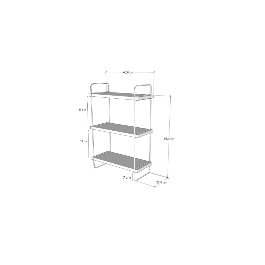 Етажерка PULALIS 66x40 cм кафява/черна
