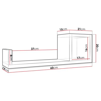 Етажерка SILETO 20x60 см кафяв