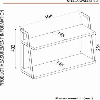 Етажерка STELLA 40,2x45,4 cм кафява/черна