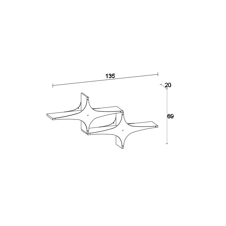 Етажерка SUSEN 69x135 cм бяла/черна
