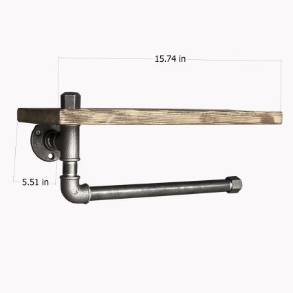 Етажерка със закачалка за кърпа BORURAF 16x40 cм смърч/черна