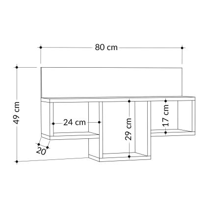Етажерка TRAN 49x80 cм антрацит