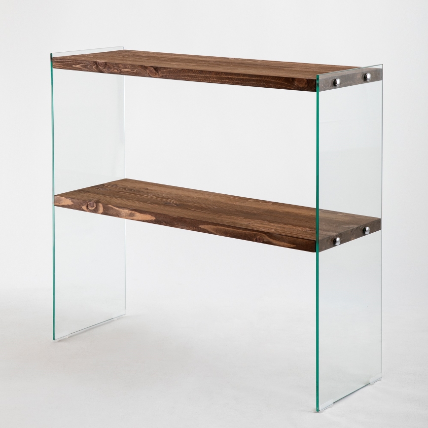Етажерка VENEDIK 80x90 см бор/прозрачен